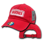 United States Marines USMC Distressed Stitch Cotton Red Military Hat by Rapid Dominance